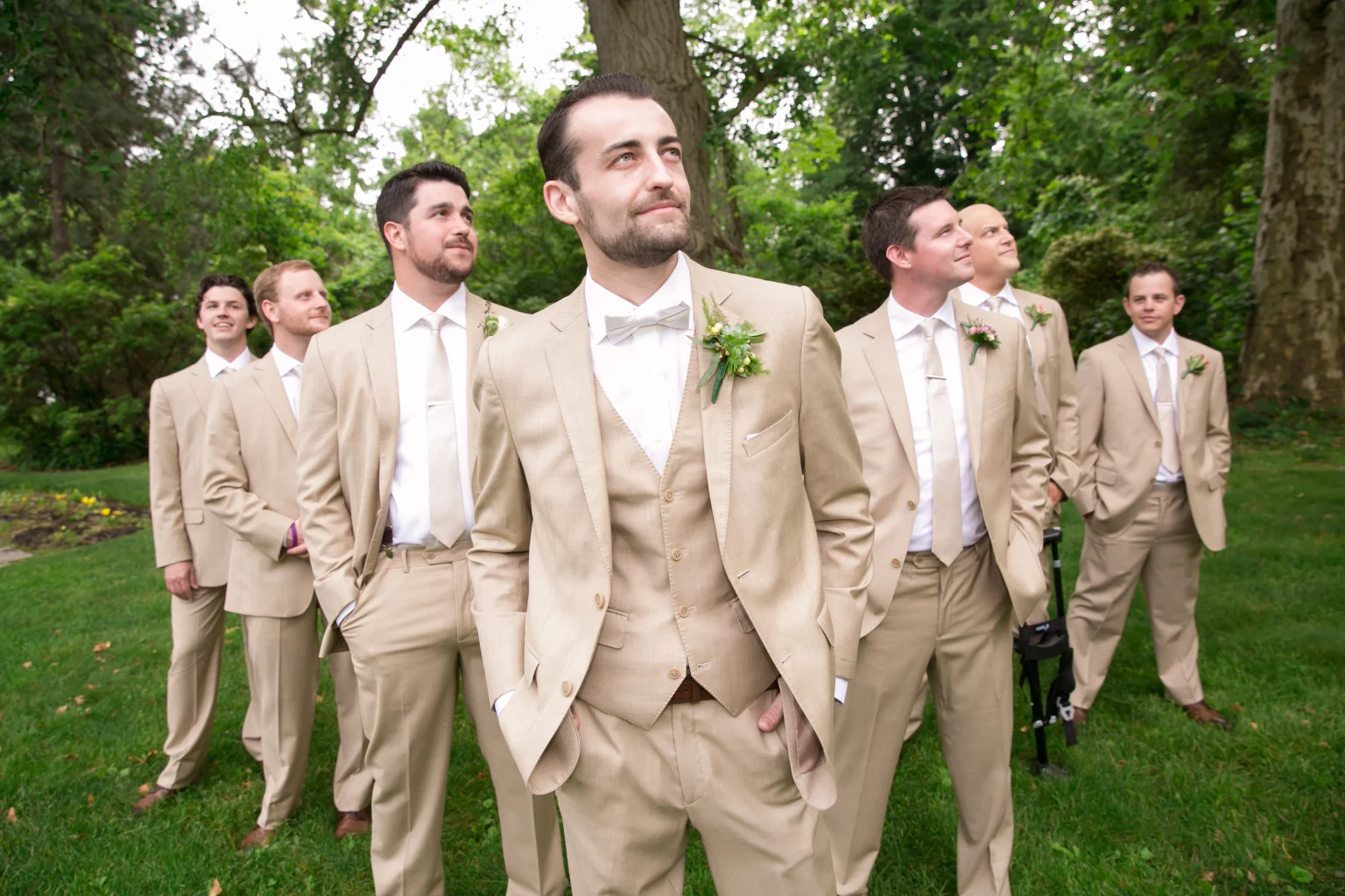 Rustic Tan Suits for Weddings